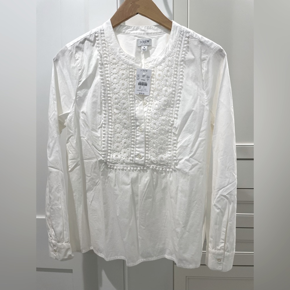 NWT JCrew beautifully embroidered blouse size S